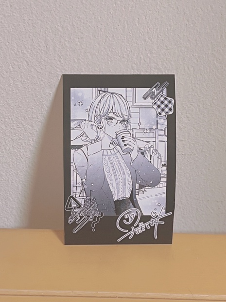 スマホに挟める❣️】モノクロチェキ風ステッカーC - 早咲ぱに