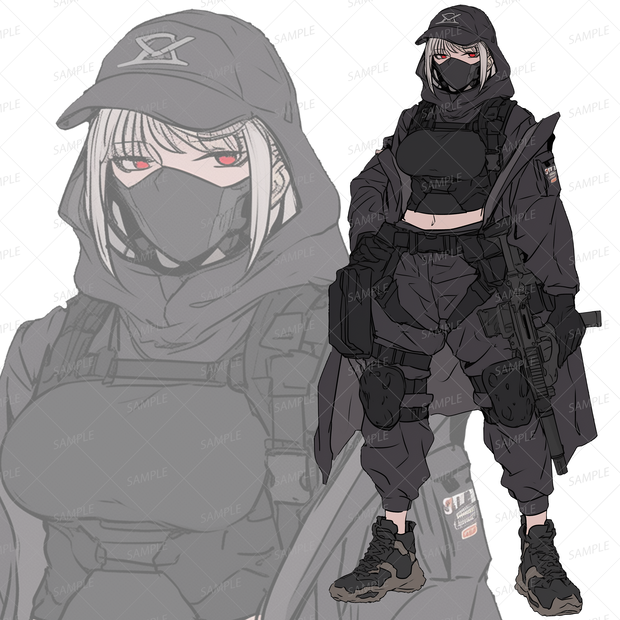 【背景透過_立ち絵】モブ軍人E【ミリタリー】