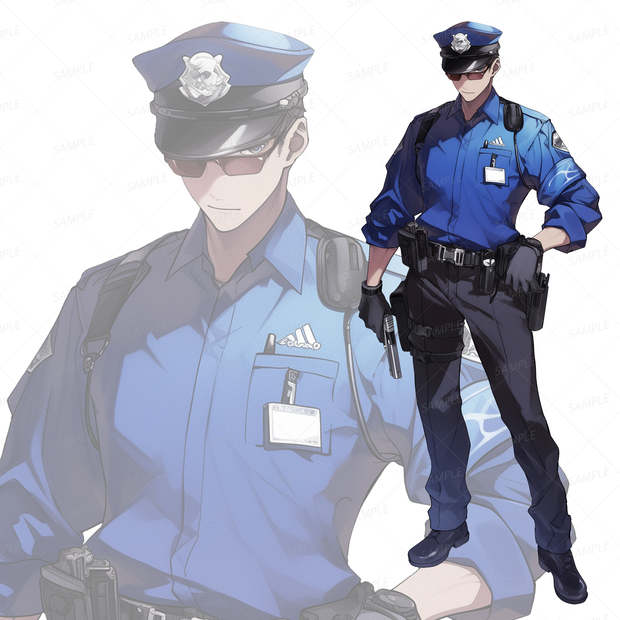 【背景透過_立ち絵】モブ警察官A【現代】