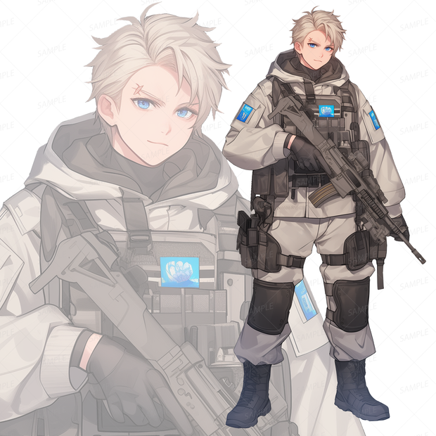 【背景透過_立ち絵】軍人N【ミリタリー】