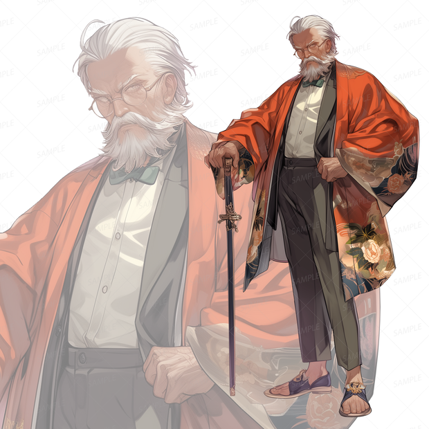 【背景透過_立ち絵】老人E【ファンタジー】