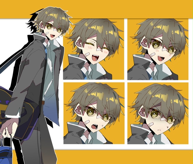 無料 学ラン男子立ち絵 顔差分14種 Shop Ion Booth