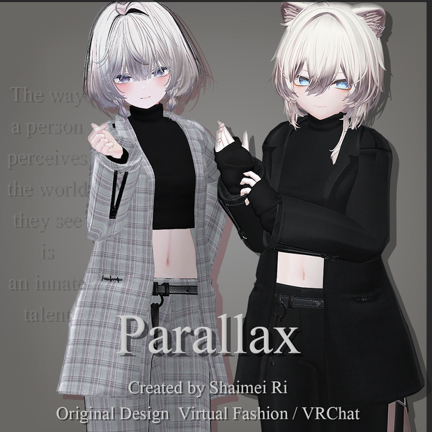 【VRChat3D衣装】Parallax 「しなの/真央/海咲/ラシューシャ/まるぼでぃ/キリセ対応」by シャイメイ理