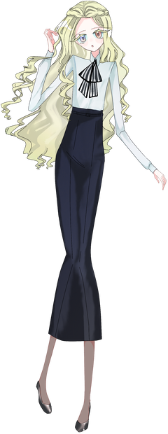 【全身立ち絵】金髪うすほそオッドアイスーツ少女【無料】