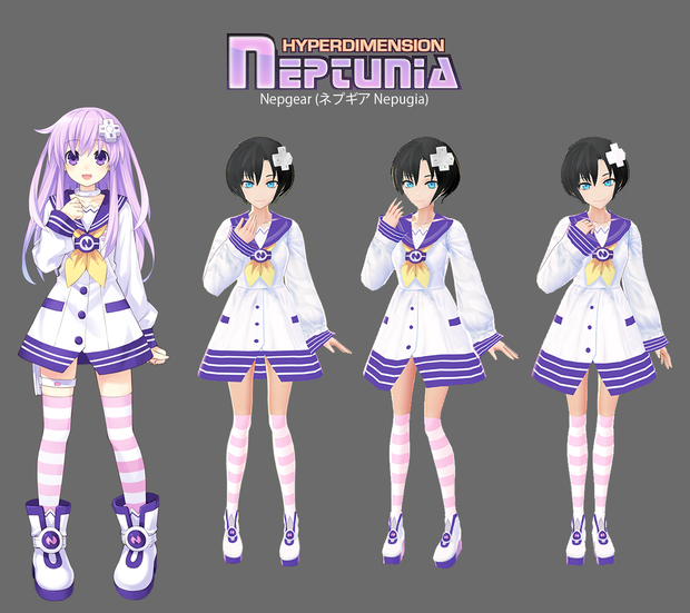 【Vroid用】Nepgear Outfit (Dress, Socks, and Shoes) from Hyperdimension Neptunia 【2021 ver】