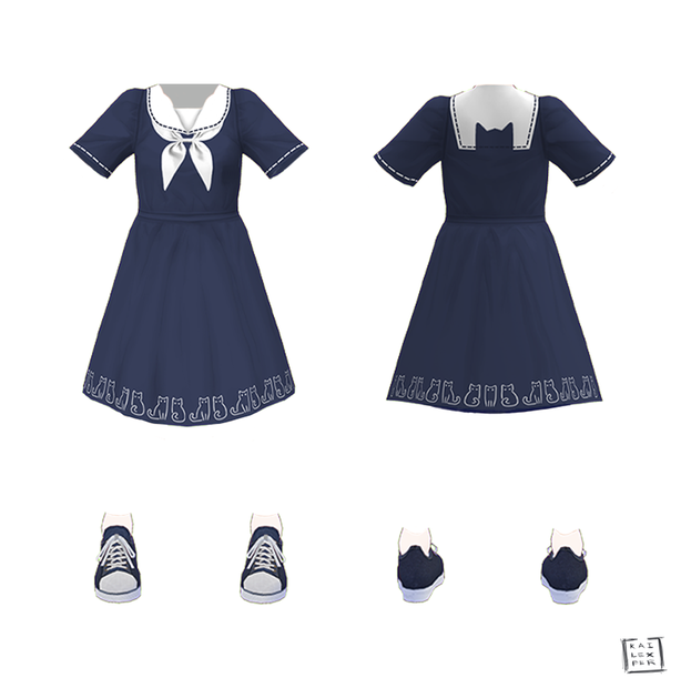 FREE【Vroid用】Cat Themed Dress/ Outfit (Thank you gift for you guys!)
