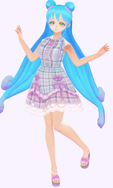 ゆめかわチェックフリルワンピ