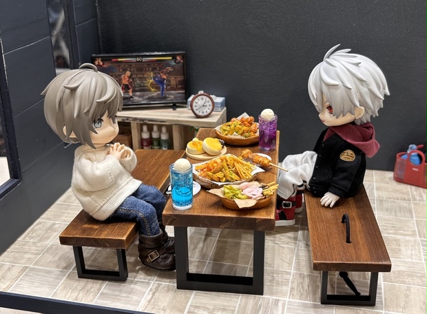 ダイニングテーブル&チェアセット＊1/12サイズ(オビツ11・ねんどろいど