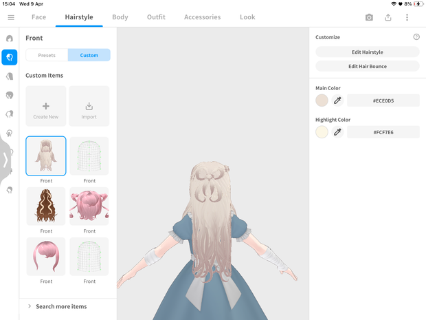 vroid hair with bow