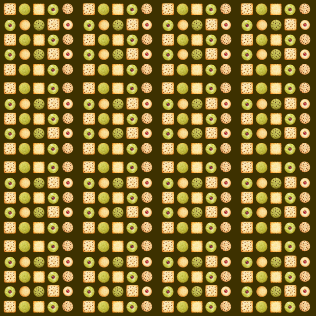 ふんわり水彩クッキー柄 完全シームレス デジタルペーパー12枚セット 【2000×2000px】