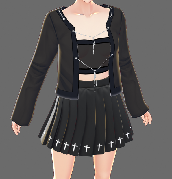 [VROID] Simple Goth Outfit Set