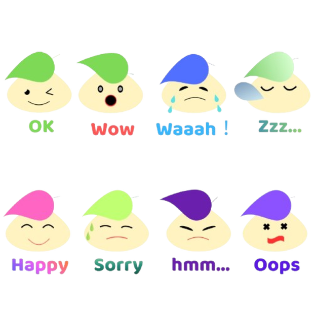 Leafy 透過PNGスタンプセット（8種）