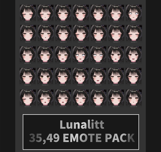 ルーナリット[Lunalitt] 3.0 SDK,VCC用 35,49個 表情 パッケージ [35,49 Face Emote Package]
