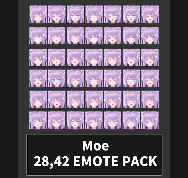 萌[Moe] 3.0 SDK, VCC用 28,42個 表情 パッケージ [28,42 Face Emote Package]