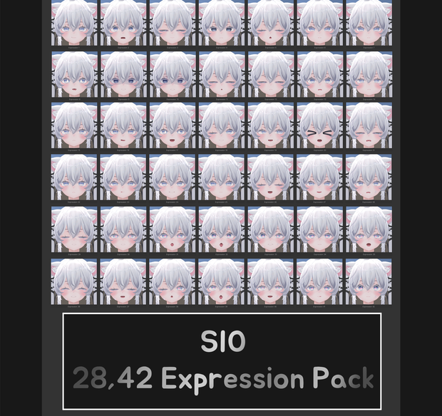 しお[Sio] 3.0 SDK, VCC用 28,42個 表情 パッケージ [28,42 Face Emote Package]