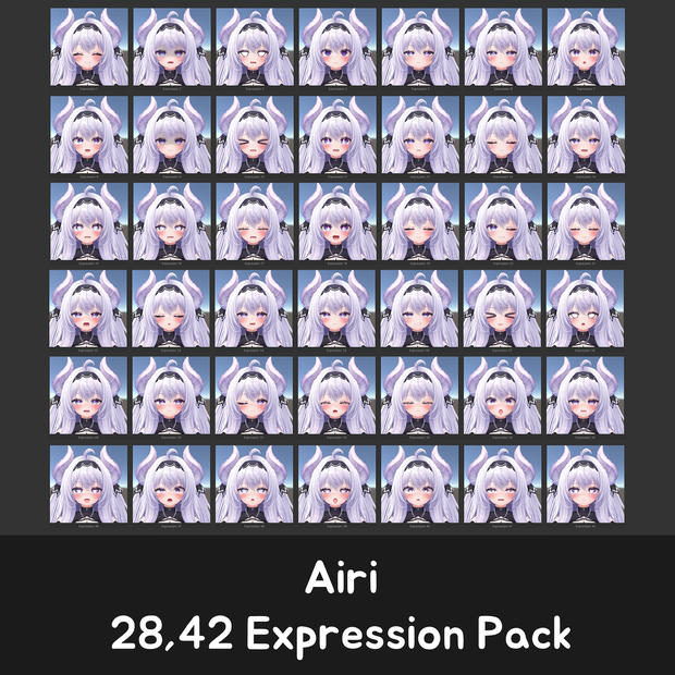 愛莉 [Airi] 3.0 SDK, VCC用 28,42個 表情 パッケージ [28,42 Face Emote Package]