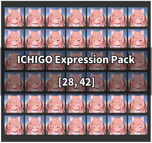 イチゴ [ICHIGO] 28,42個 表情 パッケージ [28,42 Face Emote Package]