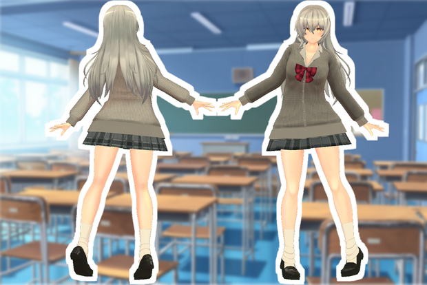 【スキニング済み】Failure専用　スクールカーディガンセット