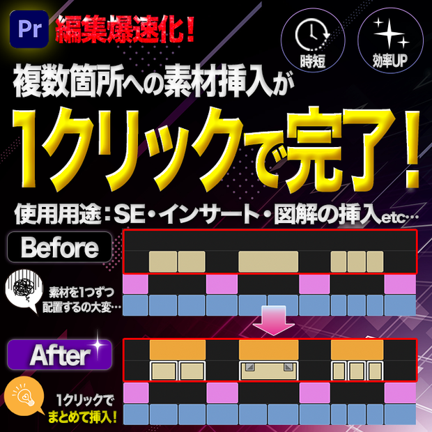 Premiere Pro用 クリップ同位置挿入 エクステンション「Sync Inserter」