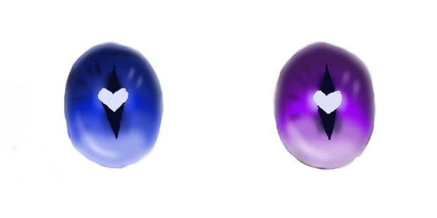 Blue and Purple Cat eyes. 