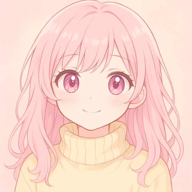 「Pastel Pink × Yellow やさしい女の子アイコン」