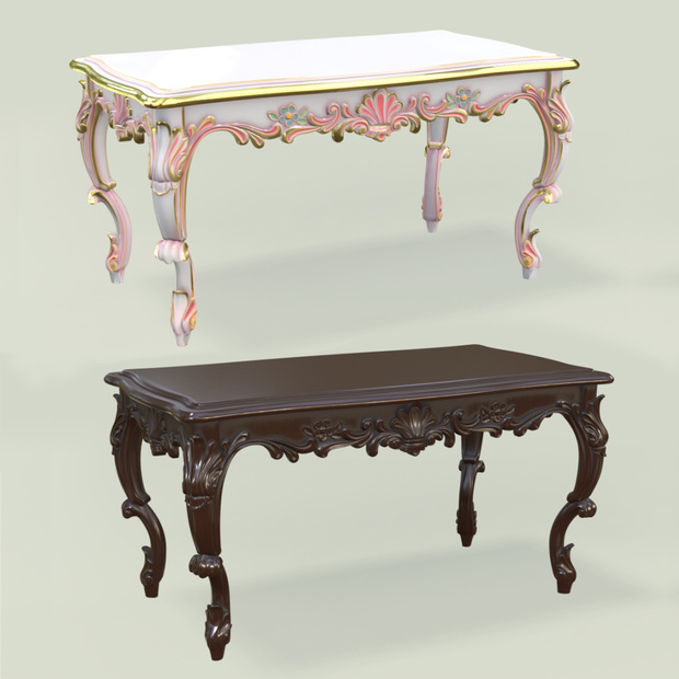 { 3Dモデル　ロココ調テーブル }  Rococo Style Table