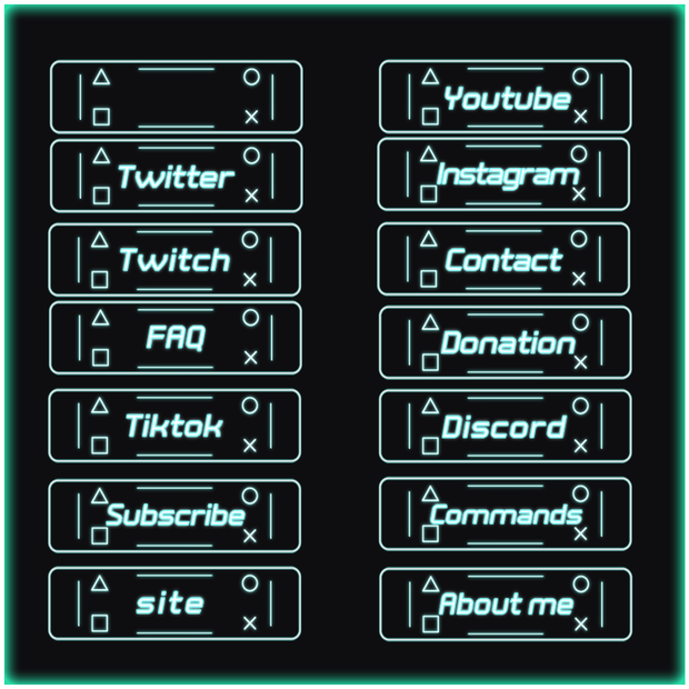 【TwitchPannel】-NeonTubes skeleton-ツイッチパネル画像【配信】