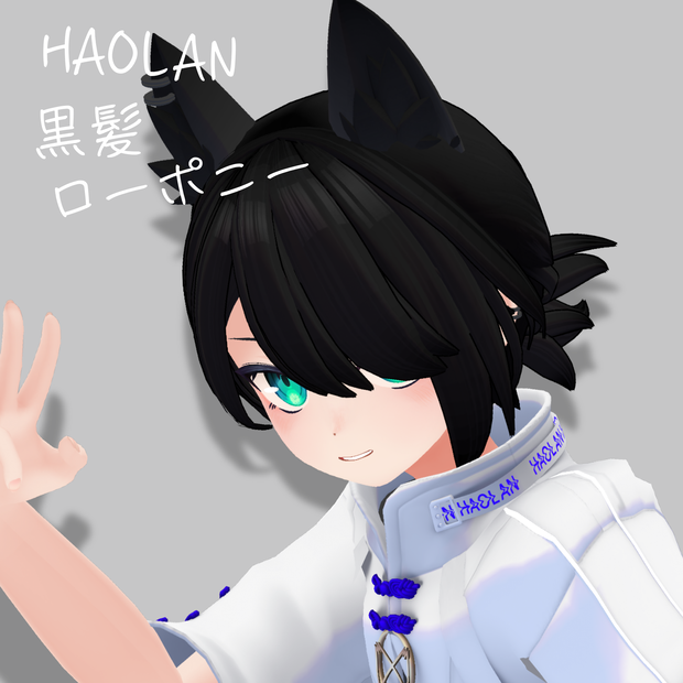 【ハオラン対応】黒髪ローポニー