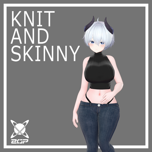【ミルティナ対応】シンプルノースリーブニット＆スキニージーンズ