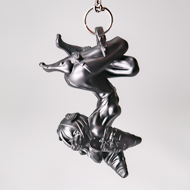 A little quiet, dog girl "BLACK" / PENDANT