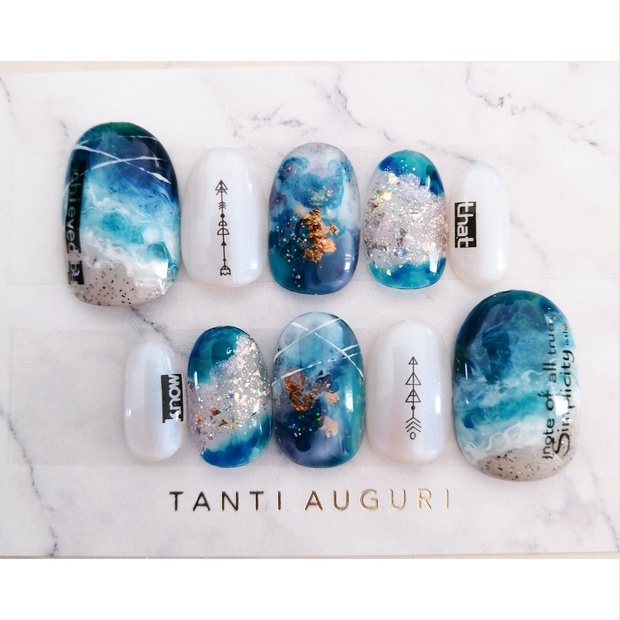 夏の浜辺 海ネイル Happynail Booth