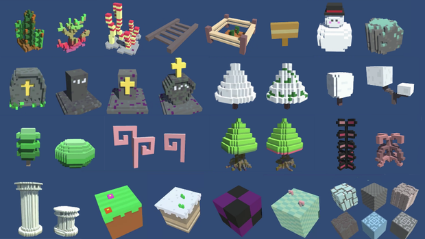 【Unity用】ボクセル20x20x20パックVol1(ボクセルモデル68個)