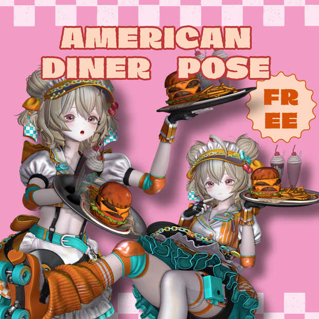 【FREE】American Dinner Pose！【５アバター対応】