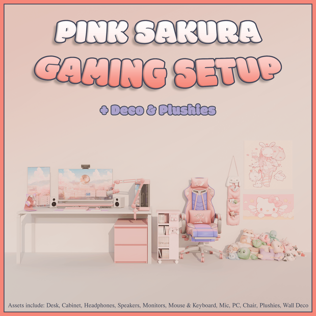 Pink Sakura Gaming Setup + Deco! ⋆｡°✩
