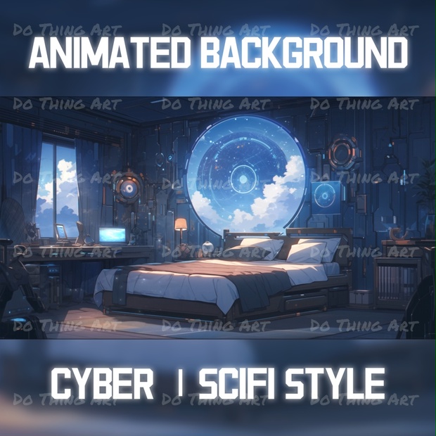 VTUBER Asset | CYBER Animated Background - Do thing art - BOOTH