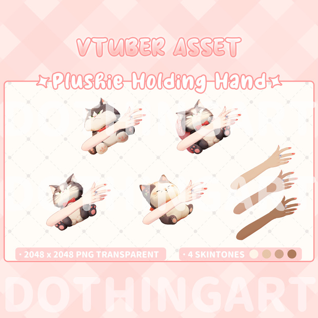 Vtuber Asset | Christmas Creature Pillow_Grumpy Cat