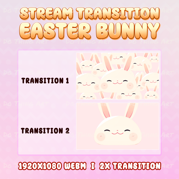 Vtuber Stream Transition | Easter Egg | Rabbit Transitions | OBS Assets | Streamlabs Assets | Twitch Transition | Scenes Stinger | Cute