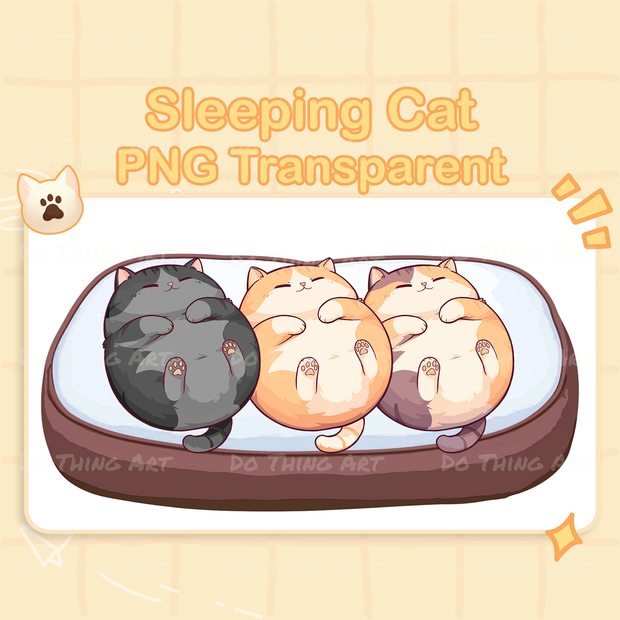 Vtuber Asset | Kawaii Sleeping Cat | Hand Assets |Twitch Assets | Cute Decoration | Twitch Streamer | Virtual Youtubers | PngTuber