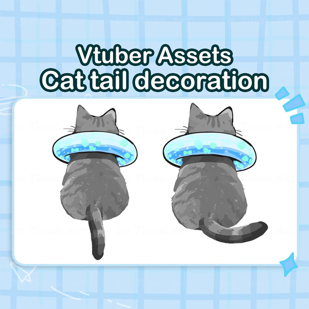 Vtuber Asset | Animated Kawaii Cat tail & Cute Cat Decoration | Bundle Set | Cat Deco | Cute Gift |Streamer Deco