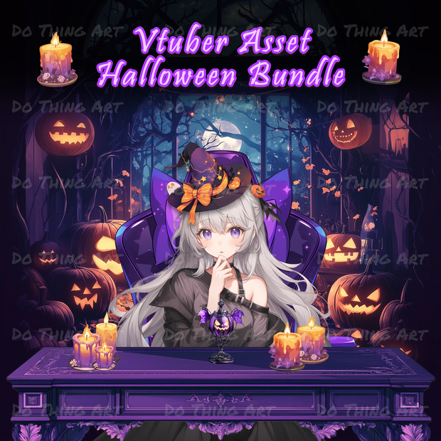 Vtuber Assets | Vtuber Halloween Bundle| Trick or Treat | Twitch Streamer | Party Decoration | Vtuber Halloween Costume | AnimatedBackground
