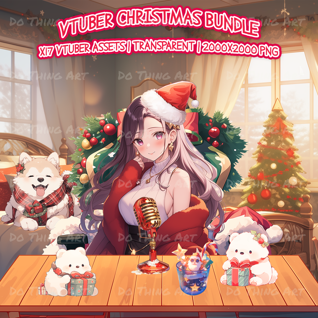 Vtuber Asset | 2024 Christmas Bundle Edition | Twitch Streamer Asset | Virtual Youtuber Assets | Xmas Bundle | Christmas Asset