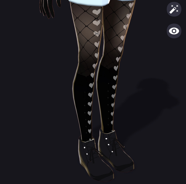 BLACK Heart Leggings / Tights VRoid Vtuber 