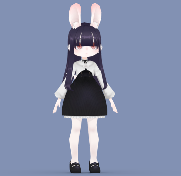 低ポリアセッスバニーガール3Dモデル VRChatアバター