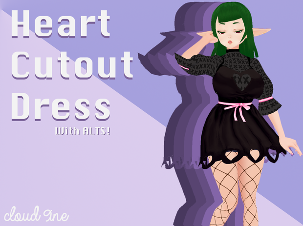 [Vroid] Heart Cutout Dress!