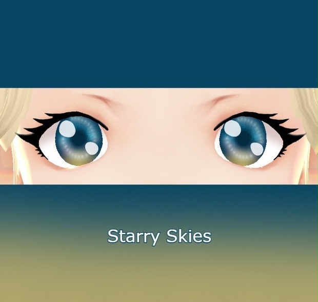 Starry skies VRoid blue yellow star eye texture 