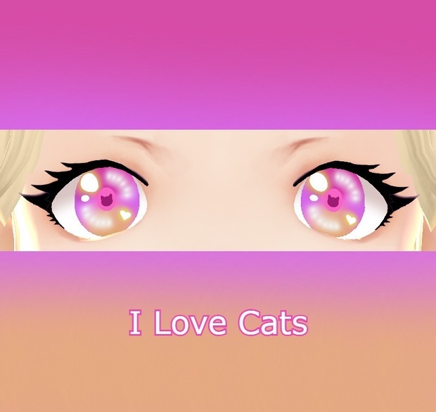 I Love Cats VRoid eye texture pink/purple/orange