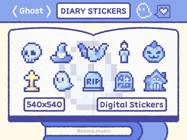 ピクセルゴスートステッカーセット / Pixel Ghost Sticker Pack