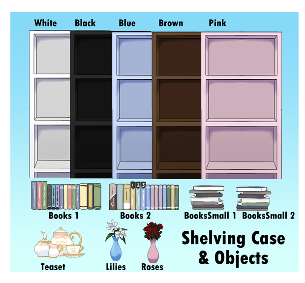 Shelves & Objects 1: Free Vtuber Streaming Room Assets