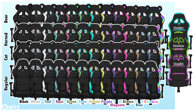 Black Gaming Chairs: Free Vtuber Streaming Room Assets