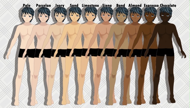 Colorable) Man Anime Face Skin Tone 3